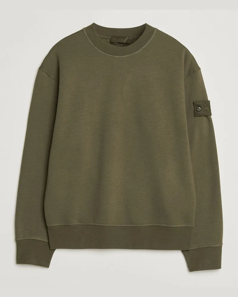 Stone Island Ghost Cotton/Wool Fleece Sweatshirt Miltary Green Grün