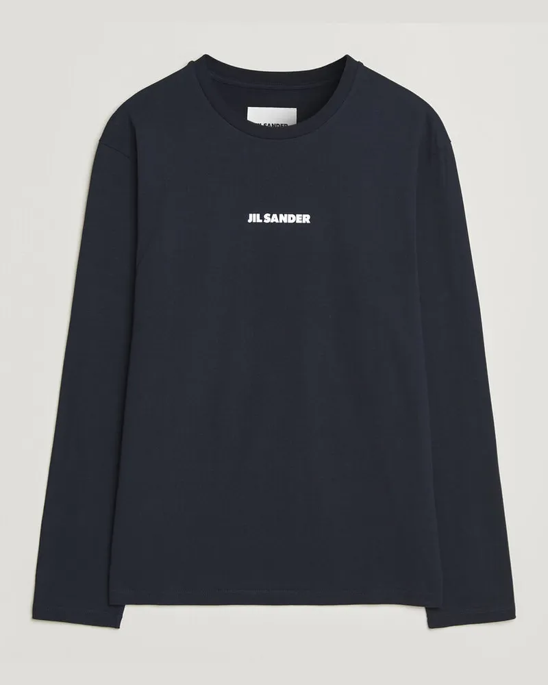 Jil Sander Long Sleeve Logo T-Shirt Navy Blau