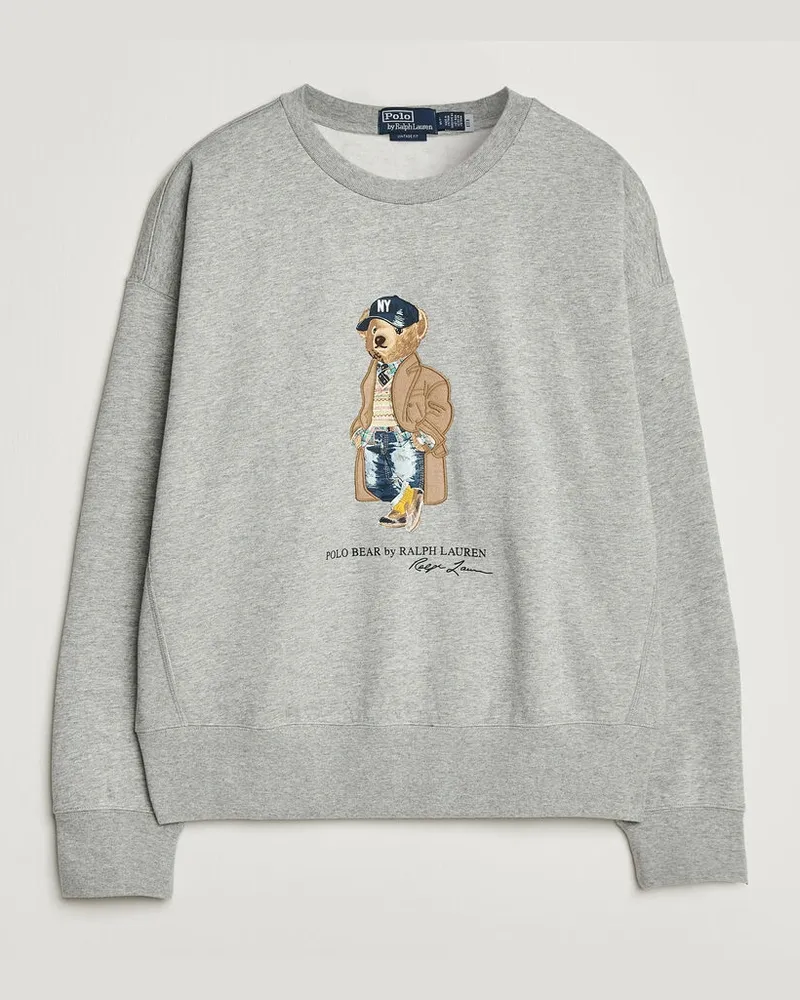 Ralph Lauren Athletic Fleece Bear Sweatshirt Andover Heather Grau