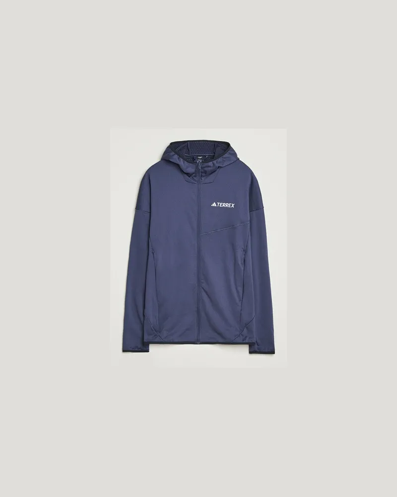 adidas XPR Lightweight Fleece Hooded Full Zip Navy Blau
