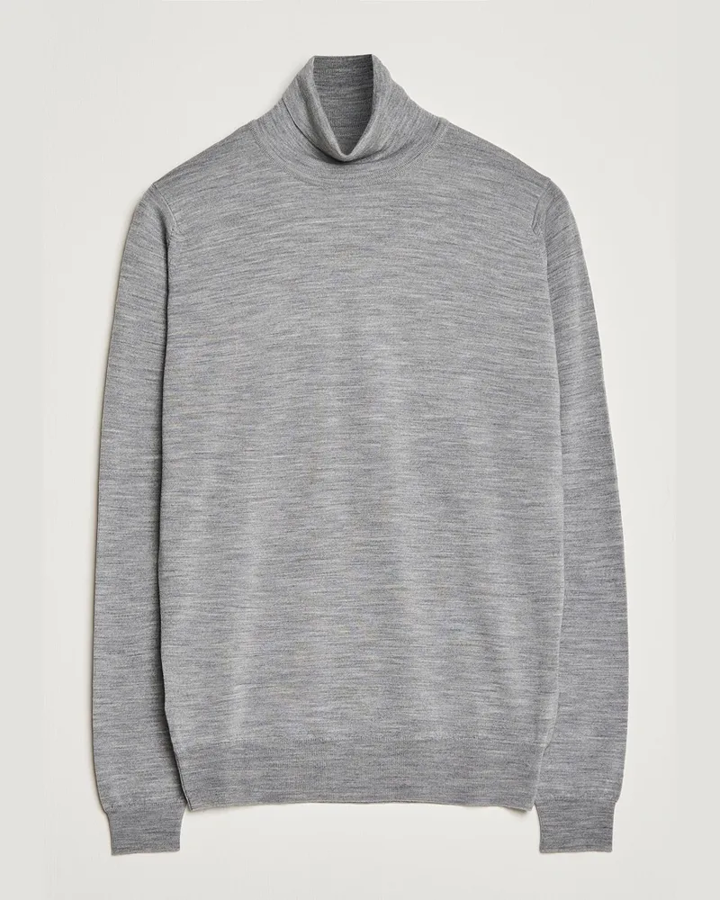 John Smedley Cherwell Extra Fine Merino Rollneck Silver Grau