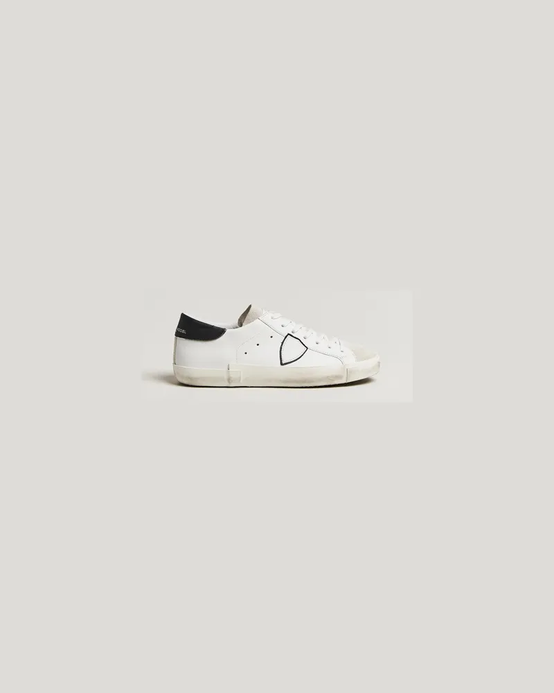 Philippe Model Prsx Low Top Leather Sneakers White/Black Weiß