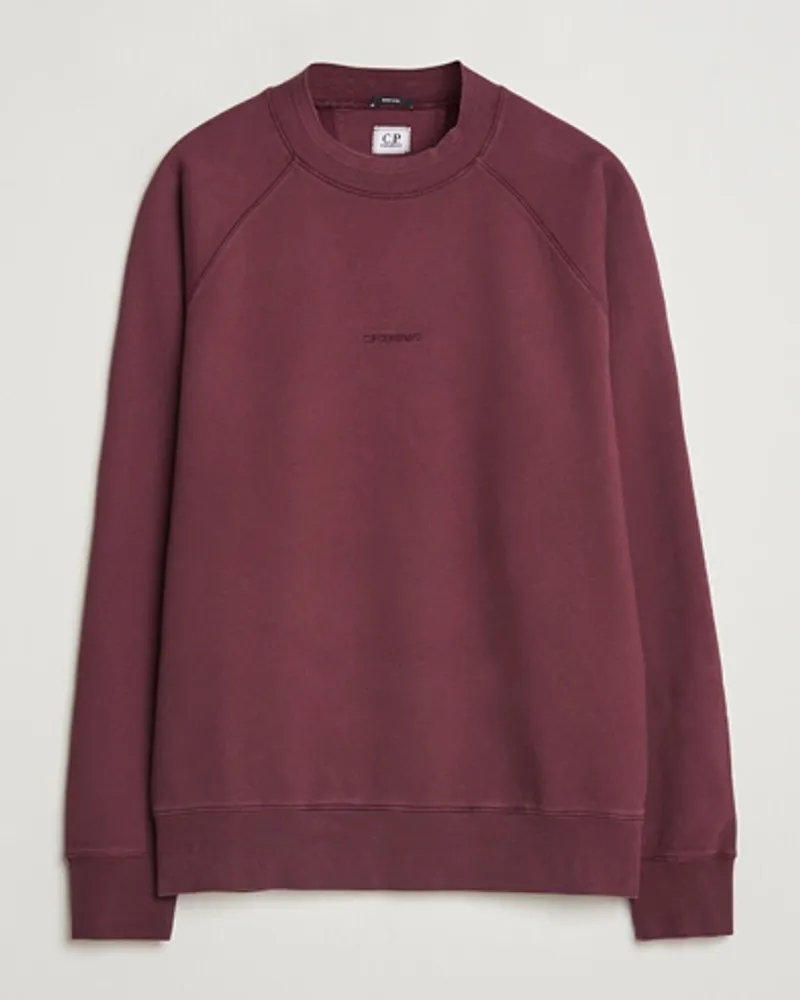 C.P. Company Brushed Emerized Fleece Sweatshirt Burgundy Rot