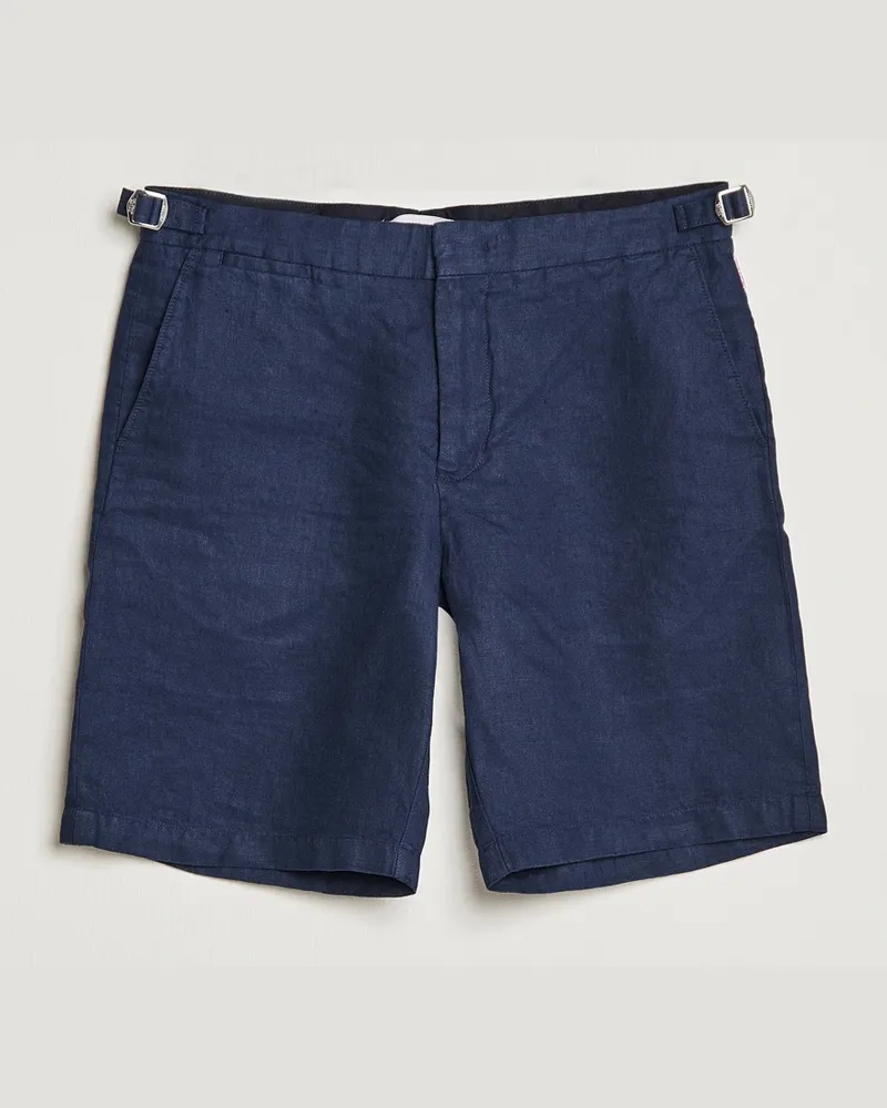 Orlebar Brown Norwich Linen Shorts Navy Blau