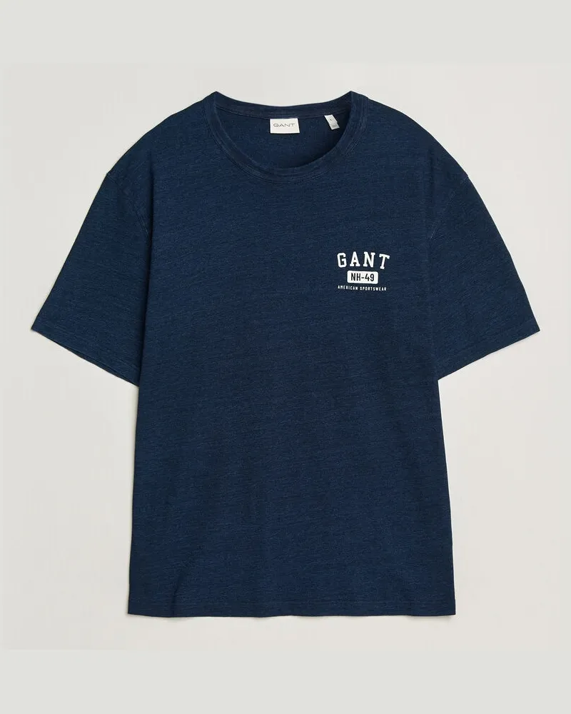 Gant Indigo Graphic T-Shirt Dark Blue Blau