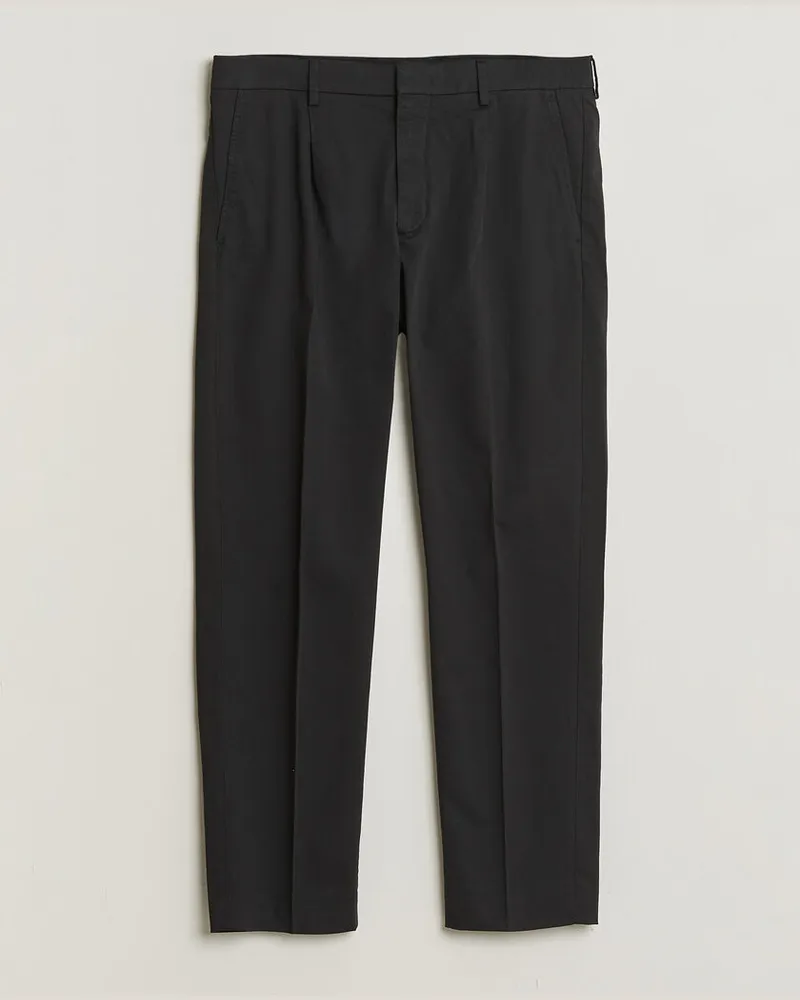 NN 07 Bill Pleated Trousers Black Schwarz