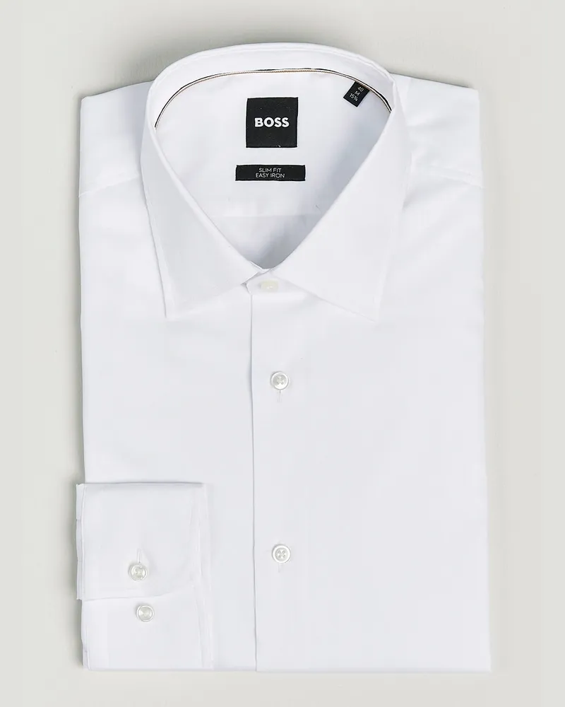 HUGO BOSS Hank Slim Fit Shirt White Weiß