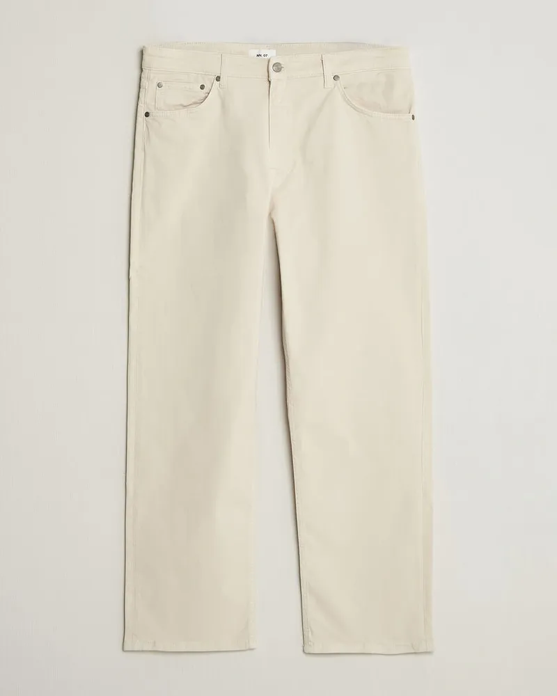 NN 07 Otis Relaxed Fit 5-Pocket Pants Ivory Weiß