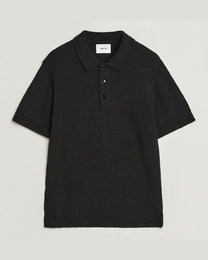 NN 07 Randy Knitted Polo Black Schwarz