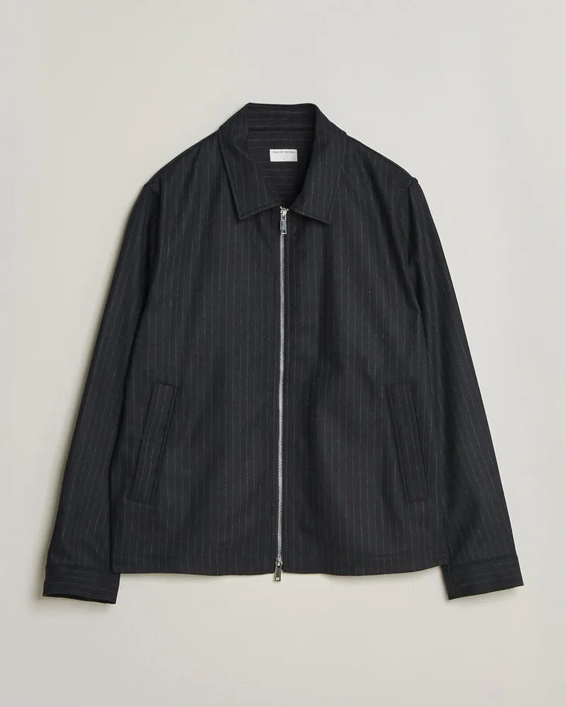 Tiger of Sweden Barnaby Wool Pinstriped Shirt Jacket Blue Function Blau