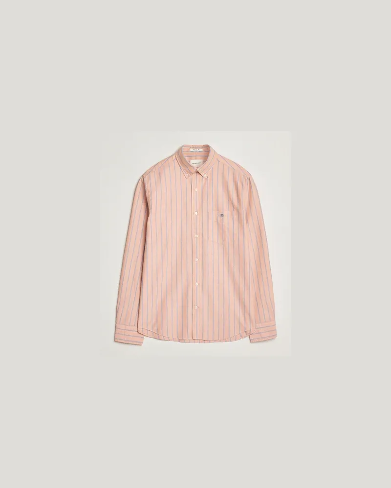 Gant Regular Fit Classic Oxford Striped Shirt Orange Orange