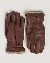 Hestra Utsjö Fleece Liner Buckle Elkskin Glove Chestnut Braun