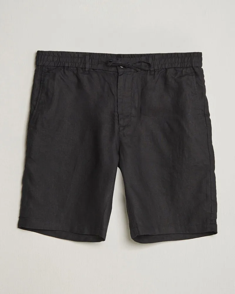 Gant Regular Fit Linen Drawstring Shorts Black Schwarz