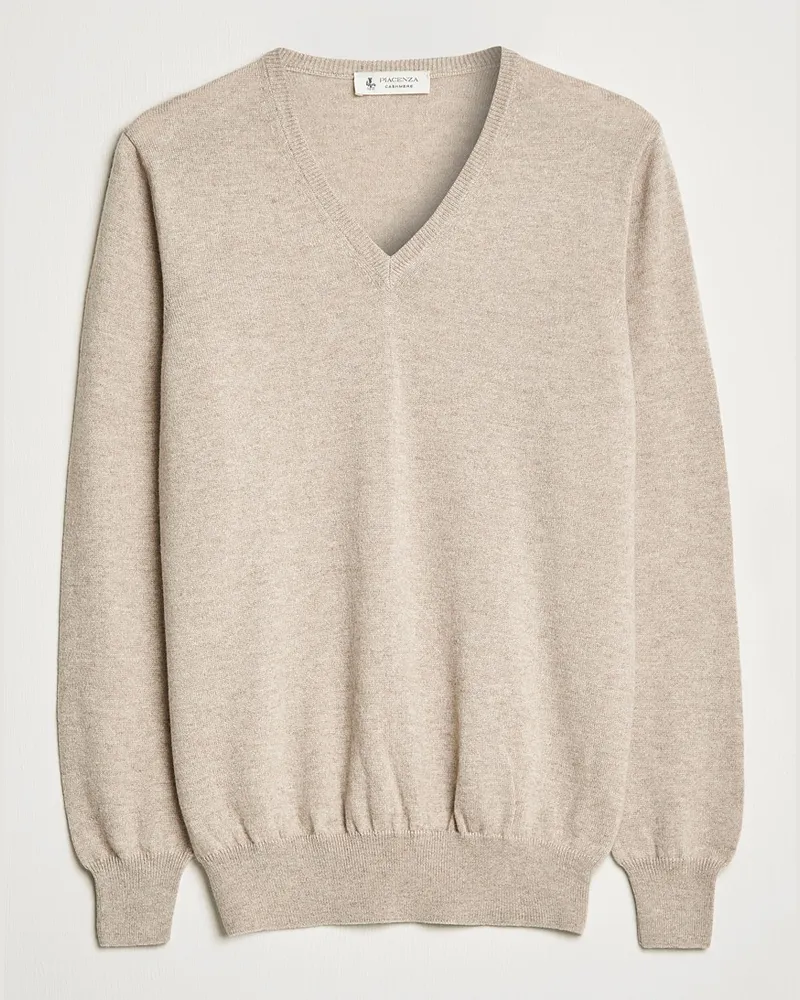 Piacenza Cashmere Cashmere V Neck Sweater Beige Beige