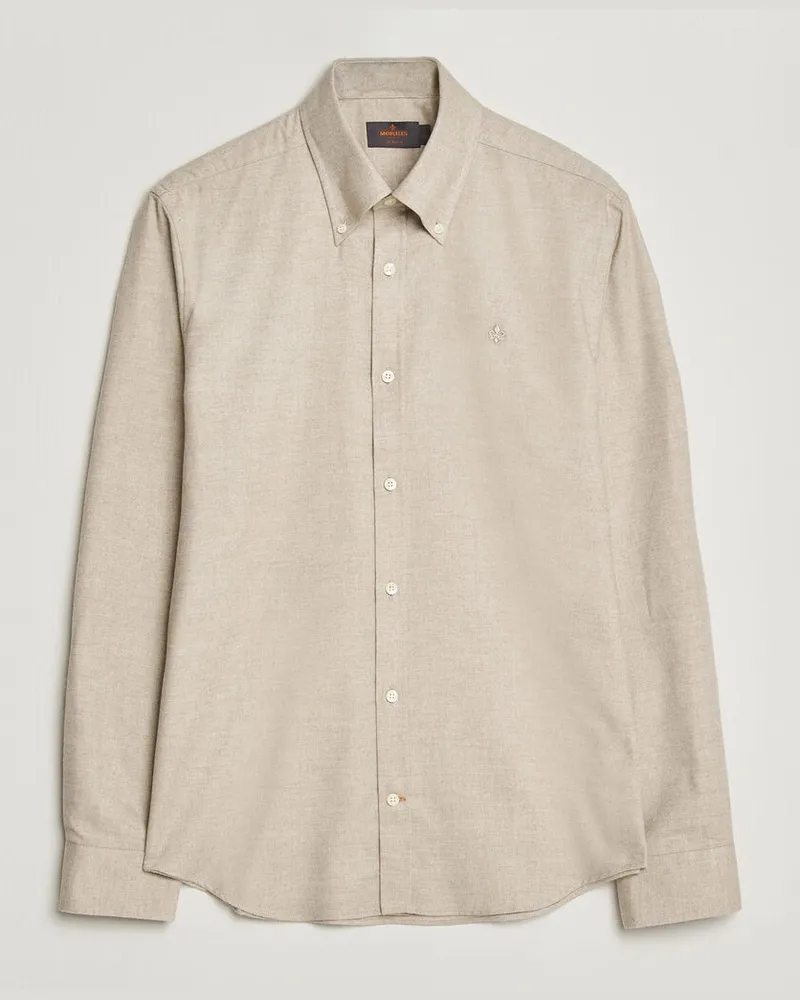 Morris Cashmere Twill Shirt Khaki Beige