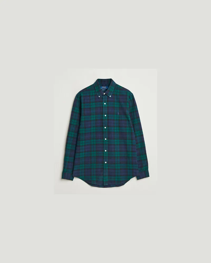 Ralph Lauren Custom Fit Checked Oxford Shirt Navy/Green Multi Grün