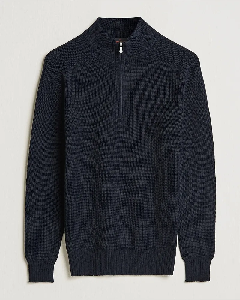 Gran Sasso Rainwool Half Zip Navy Blau