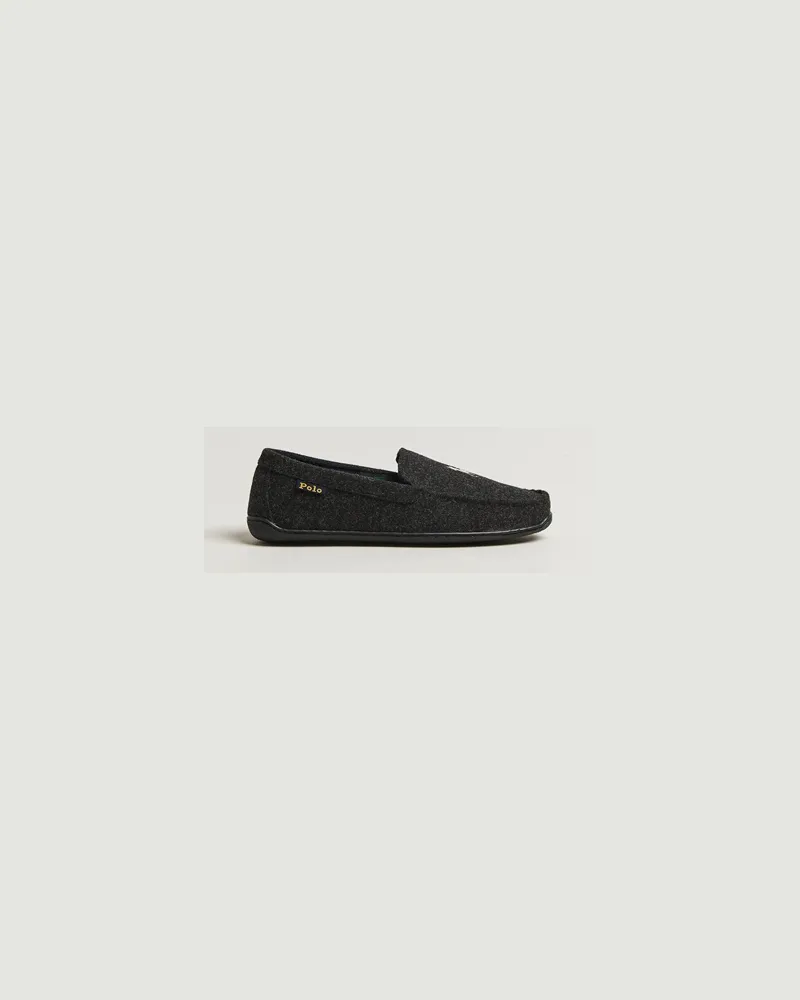 Ralph Lauren Brenan Wool Slipper Black/Cream Schwarz