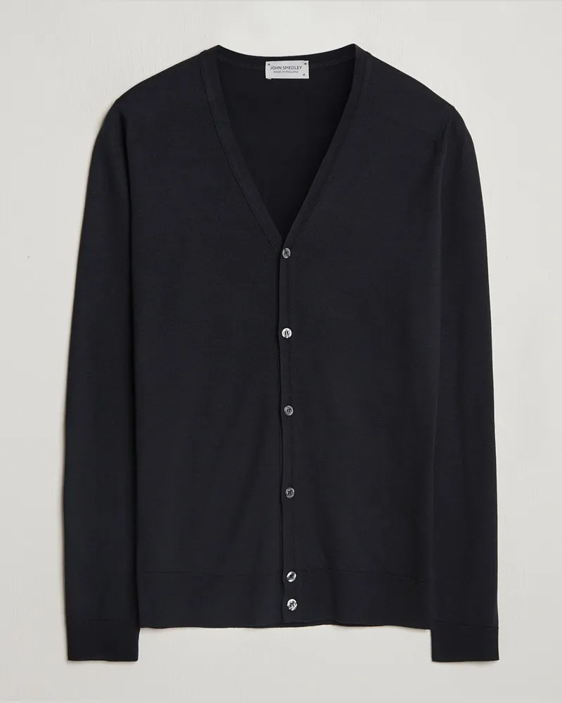 John Smedley Petworth Extra Fine Merino Cardigan Black Schwarz
