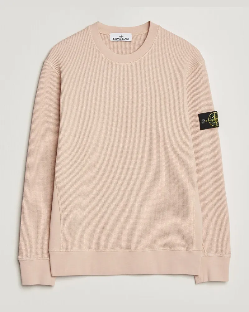 Stone Island Organic Cotton Waffle Fleece Sweatshirt Plaster Pink Rosa