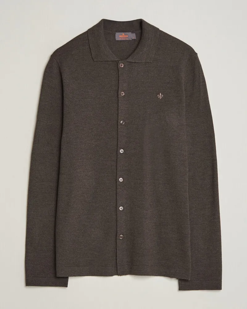 Morris Merino Shirt Cardigan Brown Braun