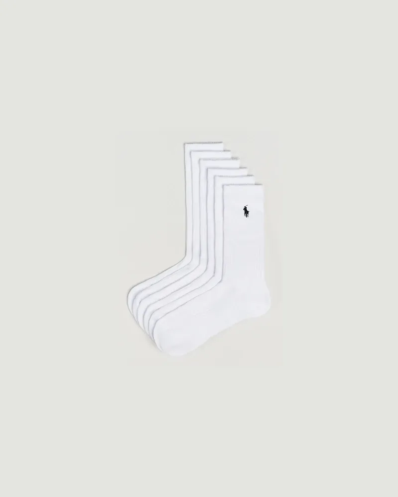 Ralph Lauren 6-Pack Cotton Crew Socks White Weiß