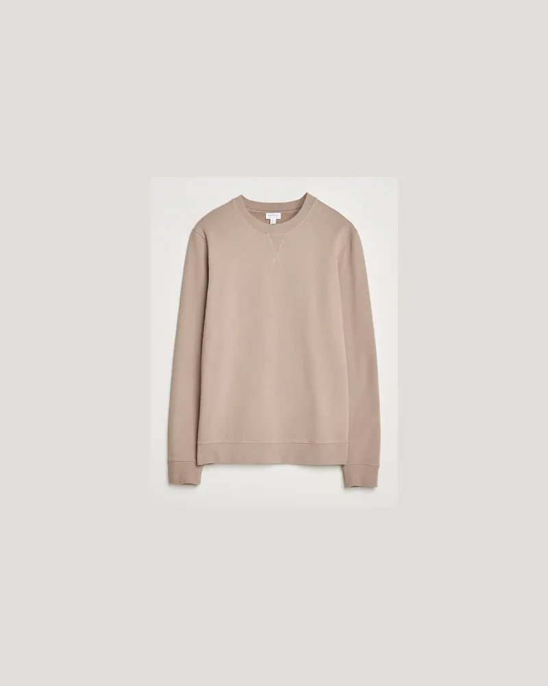 Sunspel Loopback Sweatshirt Mink Beige