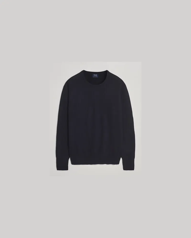William Lockie Melrose Cashmere Crew Neck Dark Navy Blau