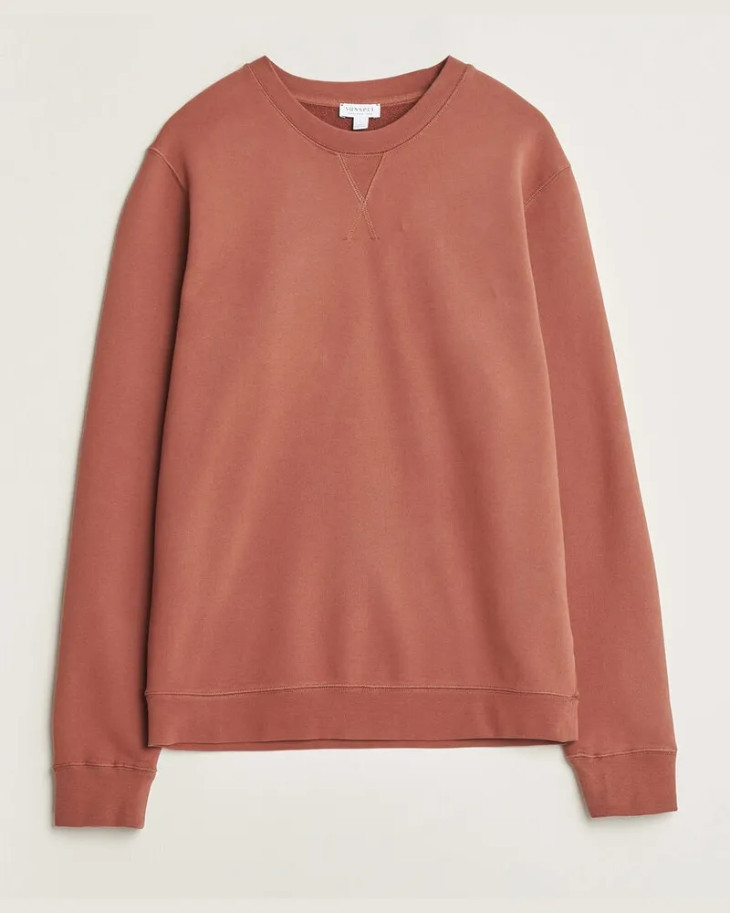 Sunspel Loopback Sweatshirt Dark Tabacco Braun