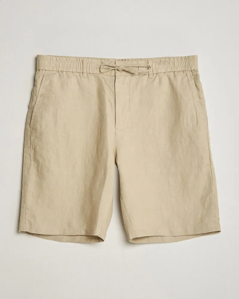 Gant Regular Fit Linen Drawstring Shorts Oat Beige Beige