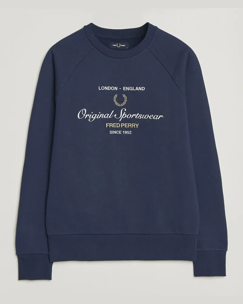 Fred Perry Original Sportswear Sweatshirt Tennis Blue Blau