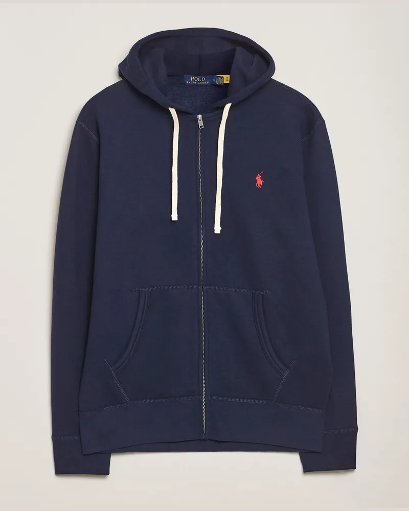 Ralph Lauren Fleece Full Zip Hoodie Cruise Navy Blau