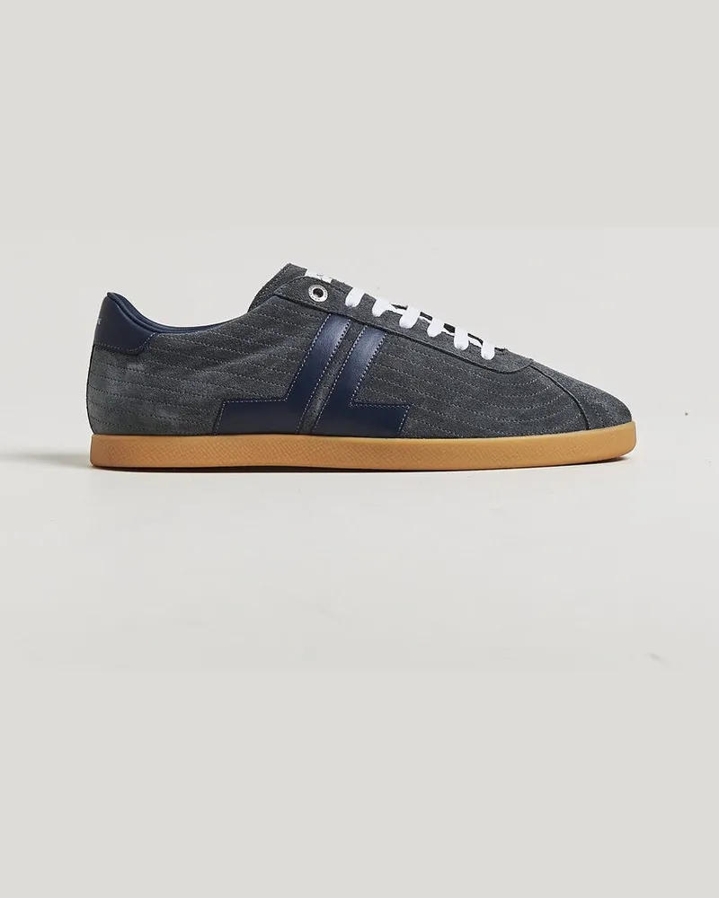 Lanvin Glen Leather Sneakers Grey/Navy Grau