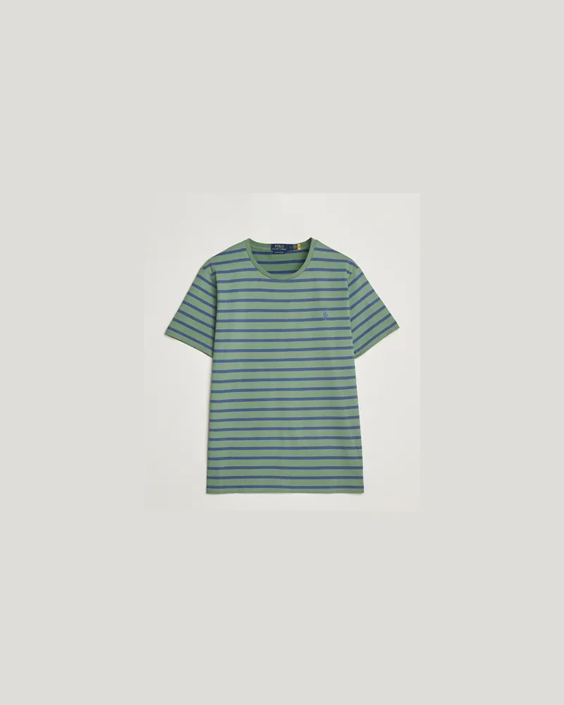 Ralph Lauren Custom Slim Fit Striped Tee Green/Old Royal Mehrfarbig