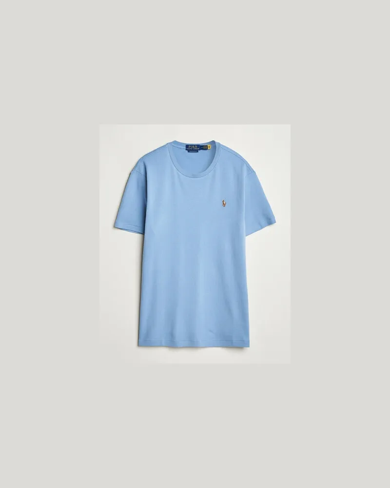 Ralph Lauren Luxury Pima Cotton Crew Neck T-Shirt Channel Blue Blau