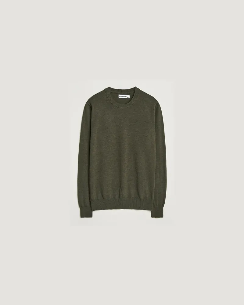 J.Lindeberg Keane Merino Crew Neck Forest Green Melange Grün