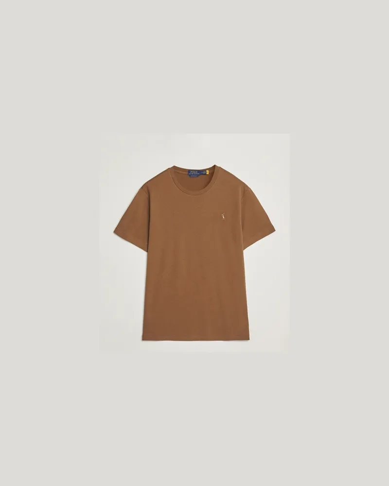 Ralph Lauren Luxury Pima Cotton Crew Neck T-Shirt Nature Brown Braun