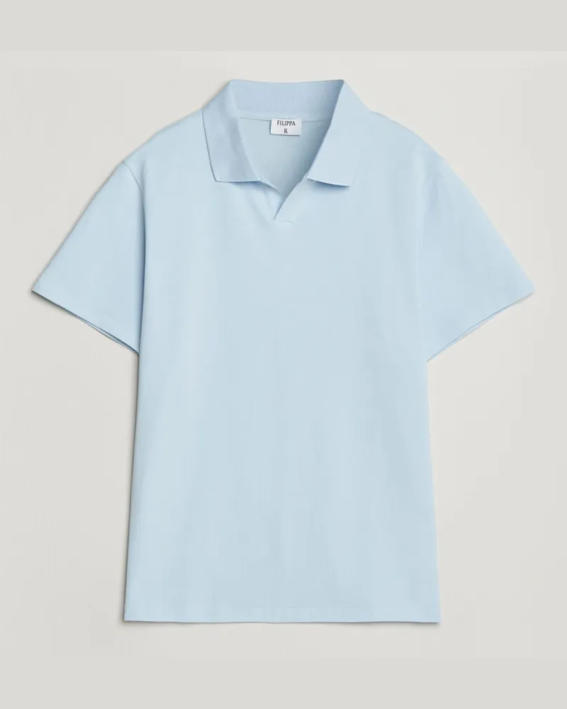 Filippa K Soft Lycra Polo T-Shirt Frost Blue Blau