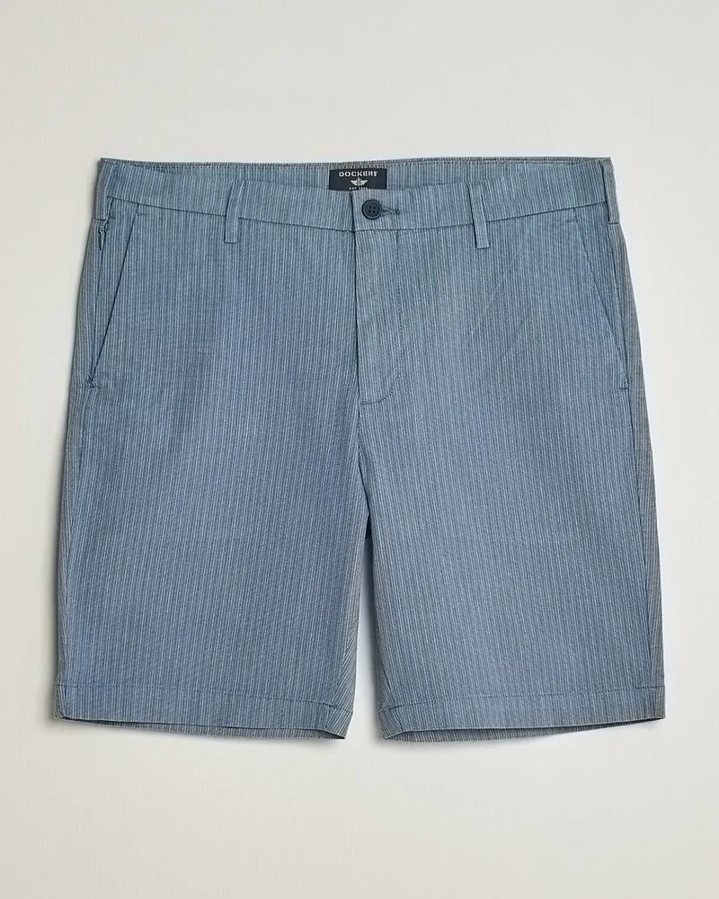Dockers Slim Cotton/Linen Shorts Bering Sea Blau