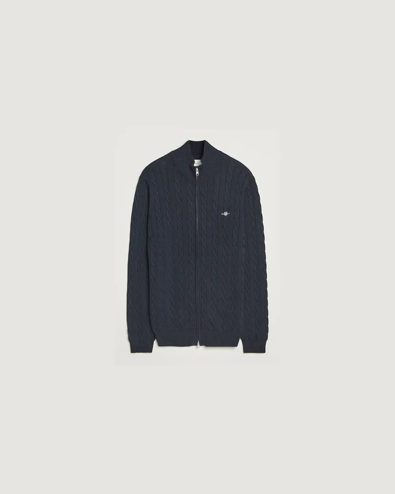 Gant Cotton Cable Full Zip Evening Blue Blau