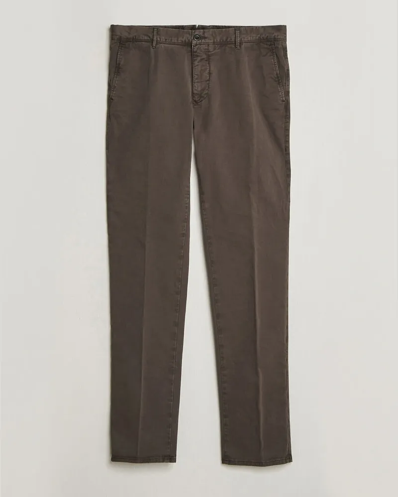 Incotex Slim Fit Garment Dyed Slacks Dark Brown Braun