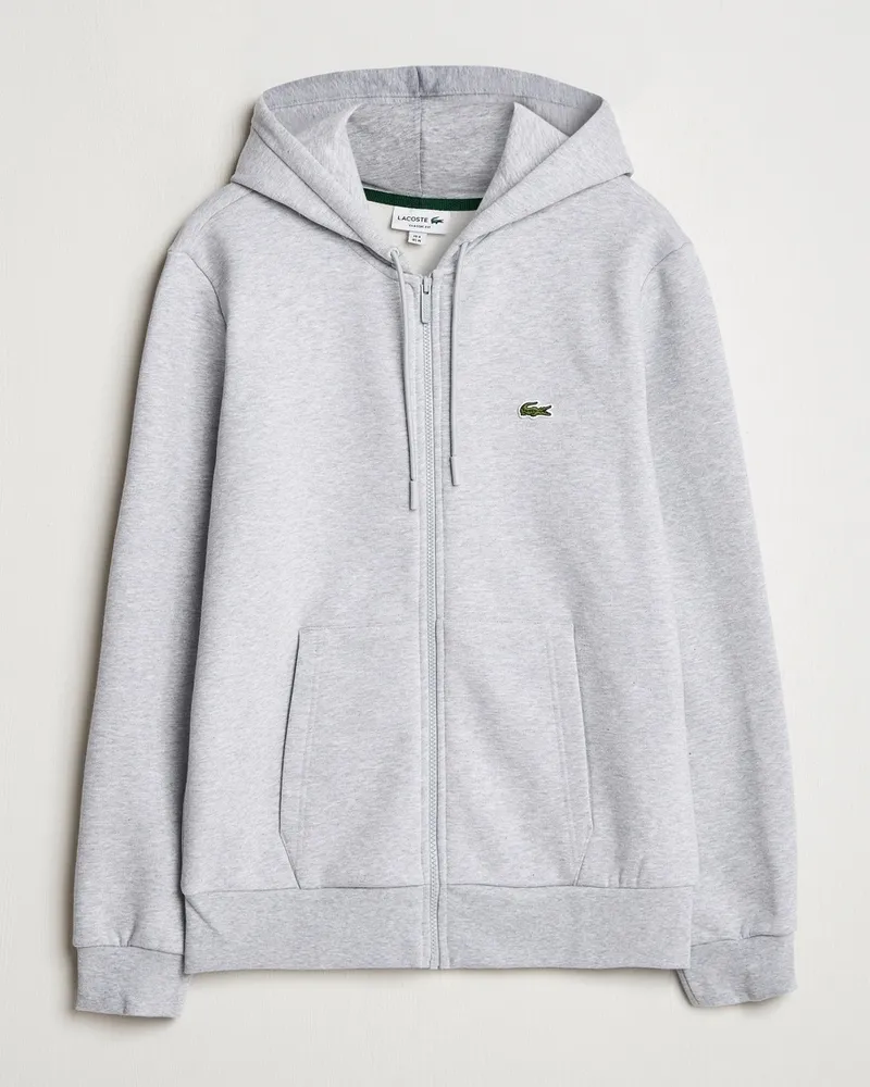 Lacoste Full Zip Hoodie Silver Chine Grau