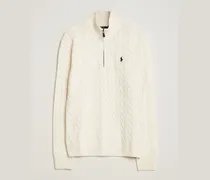 Wool/Cashmere Cable Half Zip Andover Cream