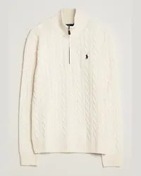 Ralph Lauren Woll/Cashmere Cable Half Zip Andover Cream Weiß