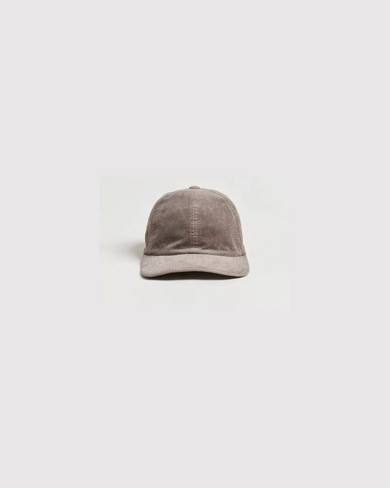 Sunspel Corduroy Cap Bark Braun