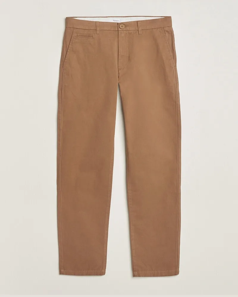 Knowledge Cotton Apparel Chuck Regular Cotton Twill Chino Tuffet Braun