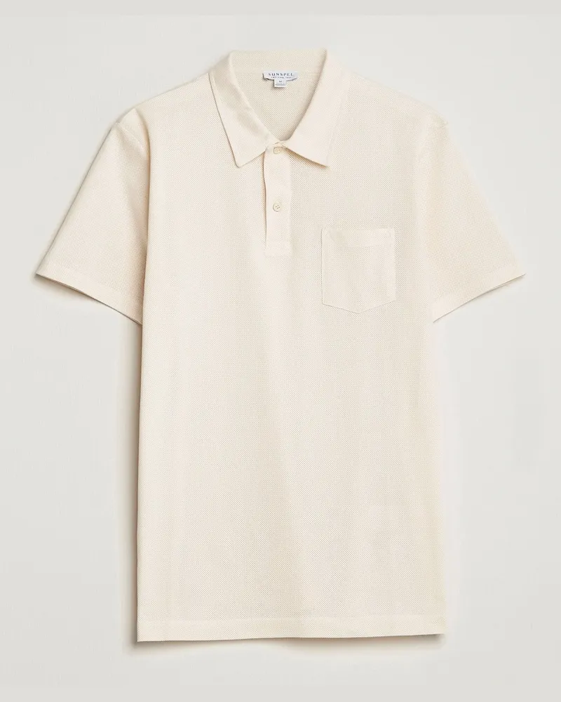 Sunspel Riviera Polo Shirt Undyed Beige
