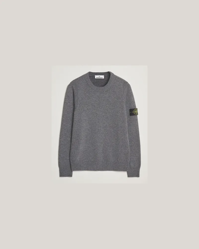 Stone Island Knitted Lambswool Crew Neck Cement Melange Grau