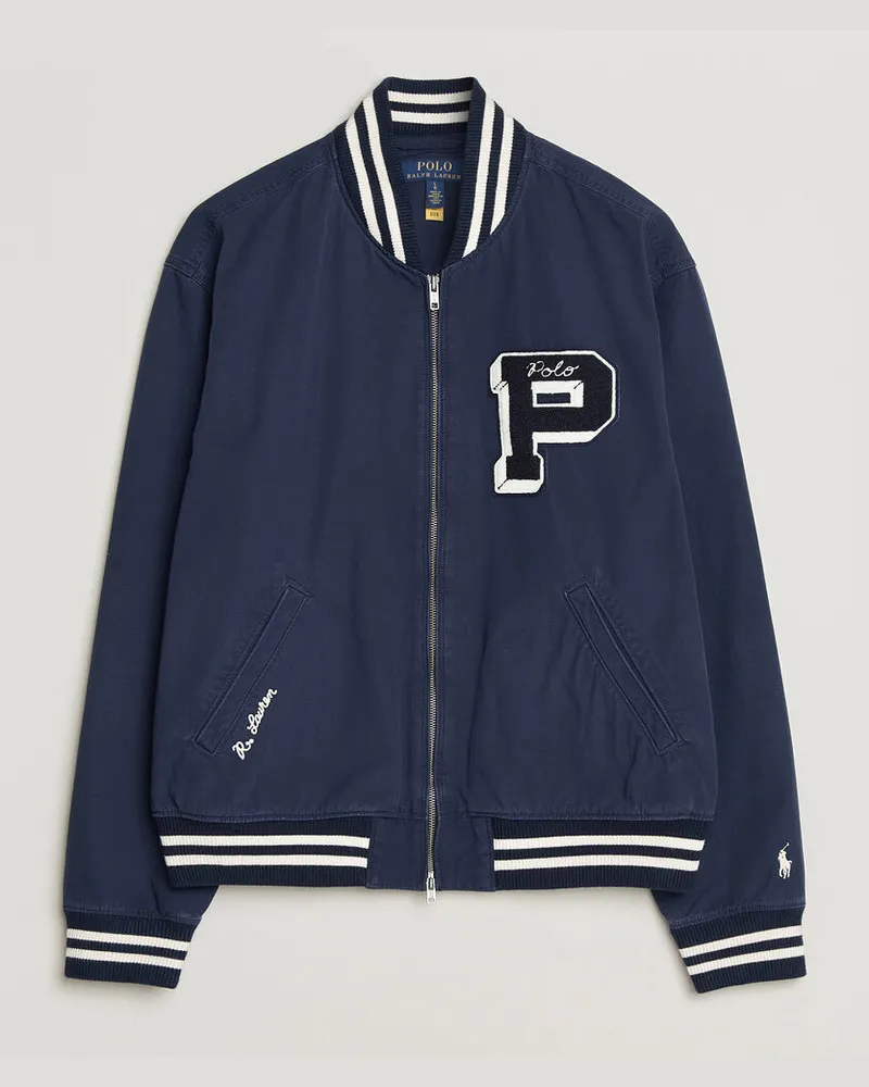Ralph Lauren Rustic Canvas Bomberjacket Newport Navy Blau