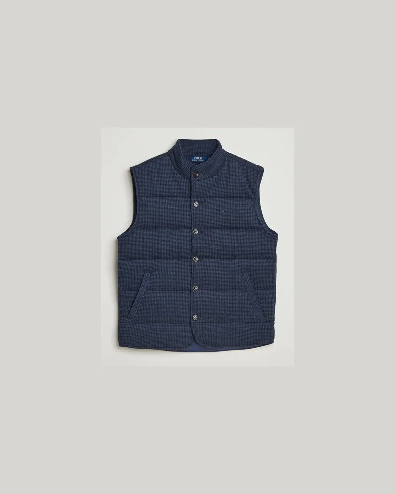 Ralph Lauren Knitted Dogtooth Vest Winter Navy Heather Blau